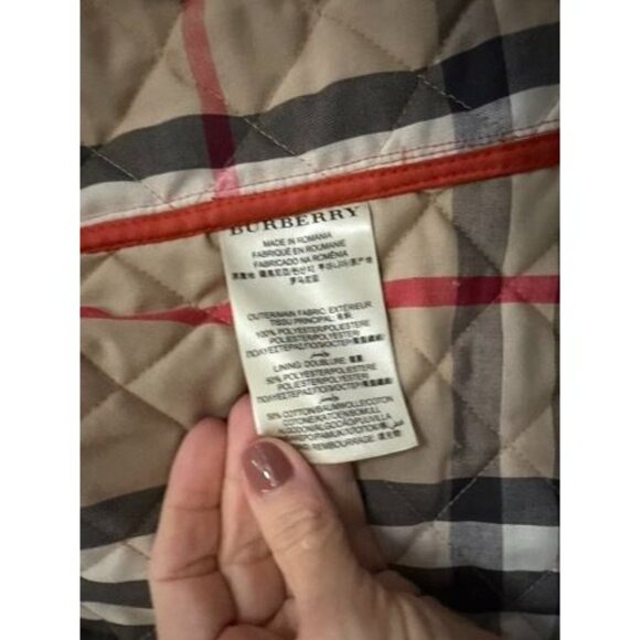 Women Burberry Brit Quilted Jacket Copford Orange Size Large - Picture 8 of 9